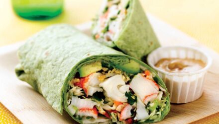 Asian Crunch Alaska Surimi Seafood Wrap with Spicy Soy Mayo 1
