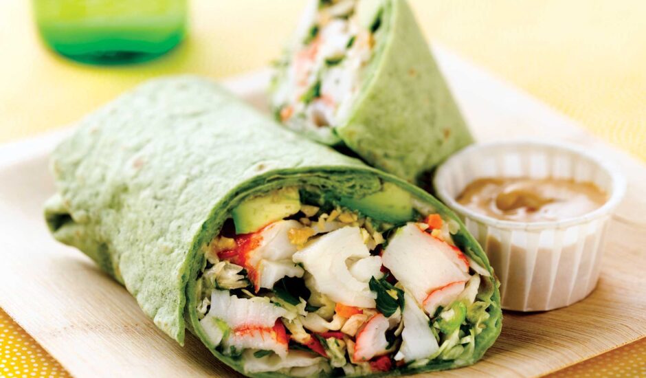 Asian Crunch Alaska Surimi Seafood Wrap with Spicy Soy Mayo 1