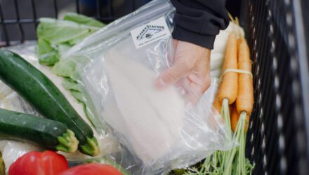 White fish with Alaska Seafood label on package