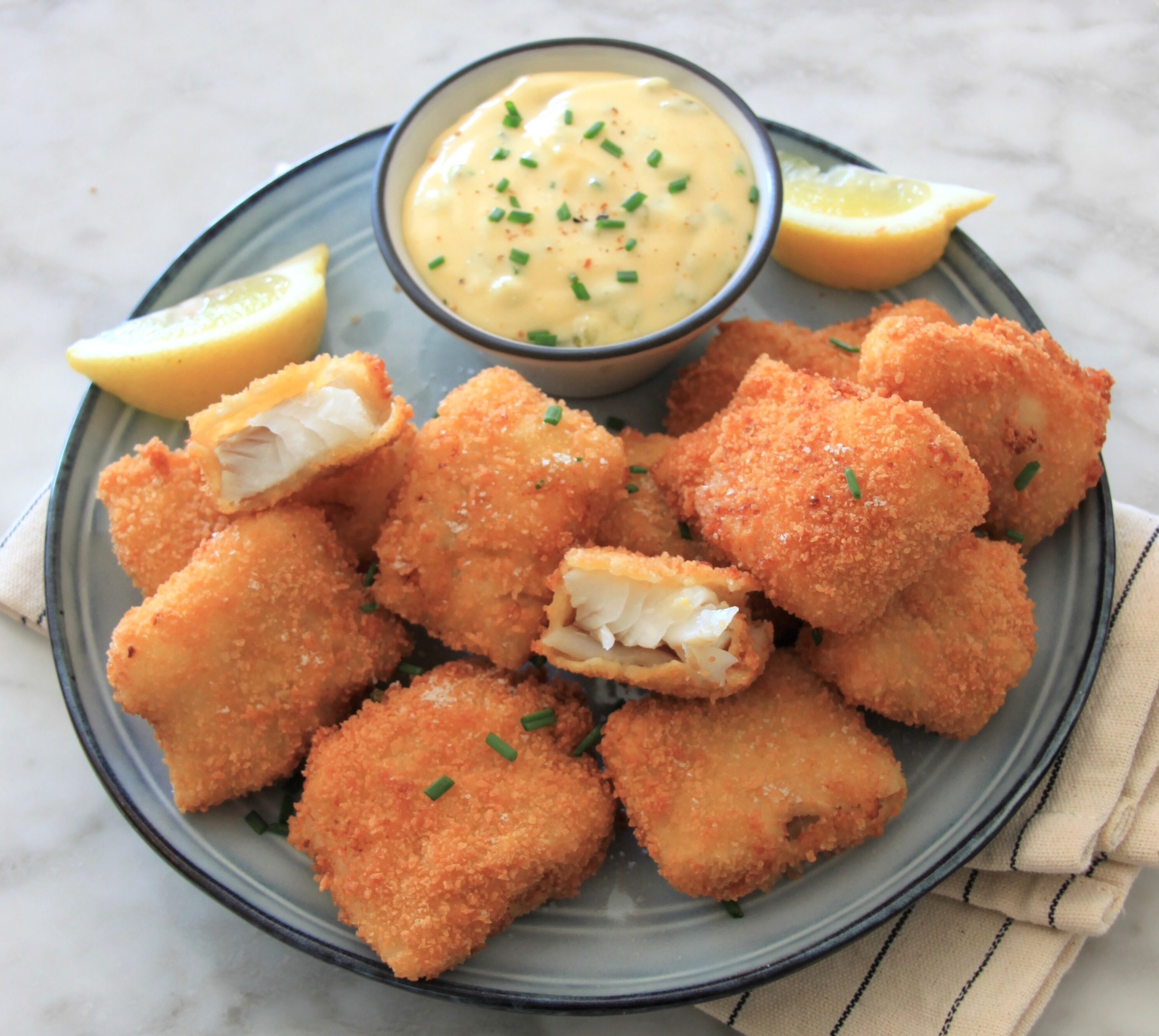 Air Fried Alaska Pollock Nuggets with Homemade Tartar Sauce