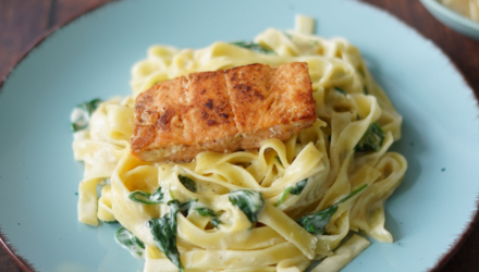 Pasta with Wild Alaska Salmon and Spinach