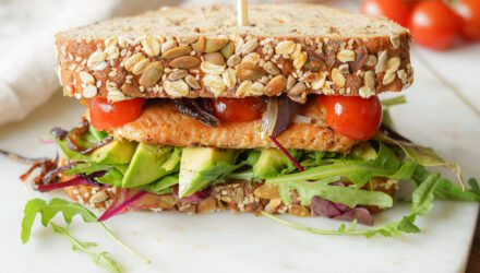 Alaska Wild Salmon Avocado Sandwhich