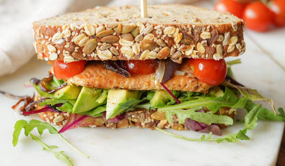 Alaska Wild Salmon Avocado Sandwhich