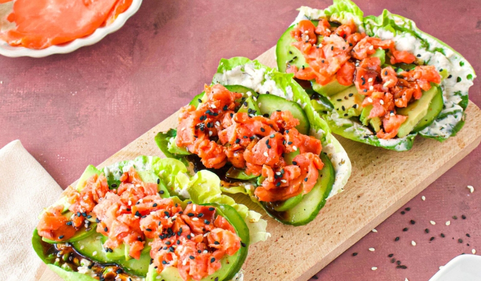 Smoked Alaska Salmon Avo Salad Wraps