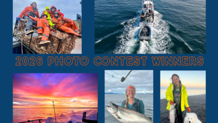 collage of photos of fishing and the fishing industry.
