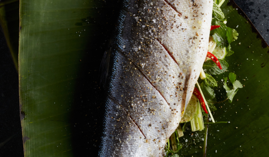 Asian Aromatic Alaska Keta Salmon with Sesame Snap Peas