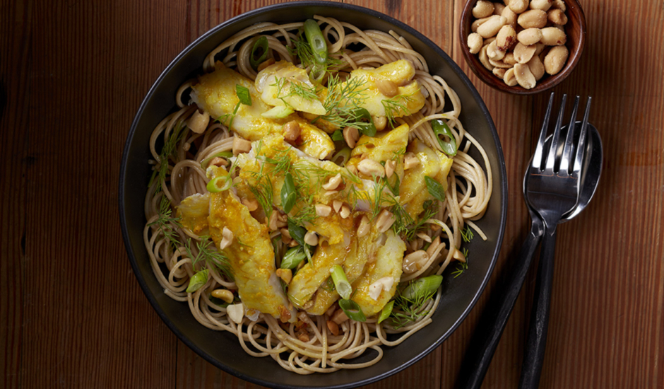 Vietnamese Turmeric Alaska Pollock with Chilled Noodles