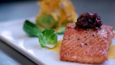 Alaska Salmon with Cranberry-Onion Jam