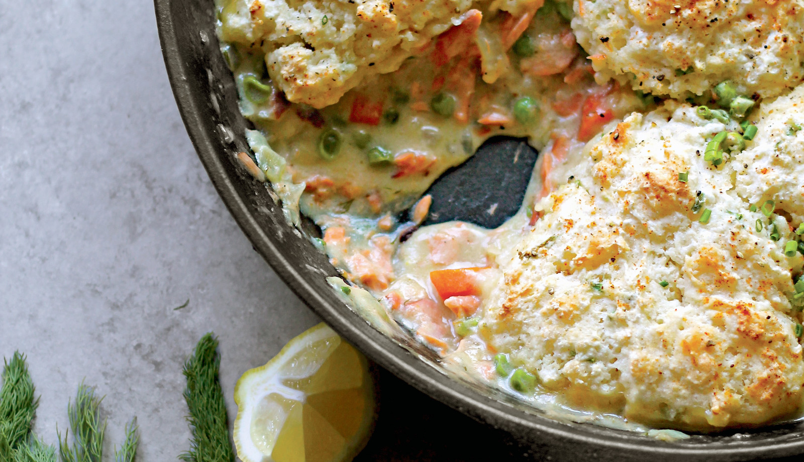 Smoked Alaska Salmon Pot Pie with Chive Drop Biscuits (Alaska from ...