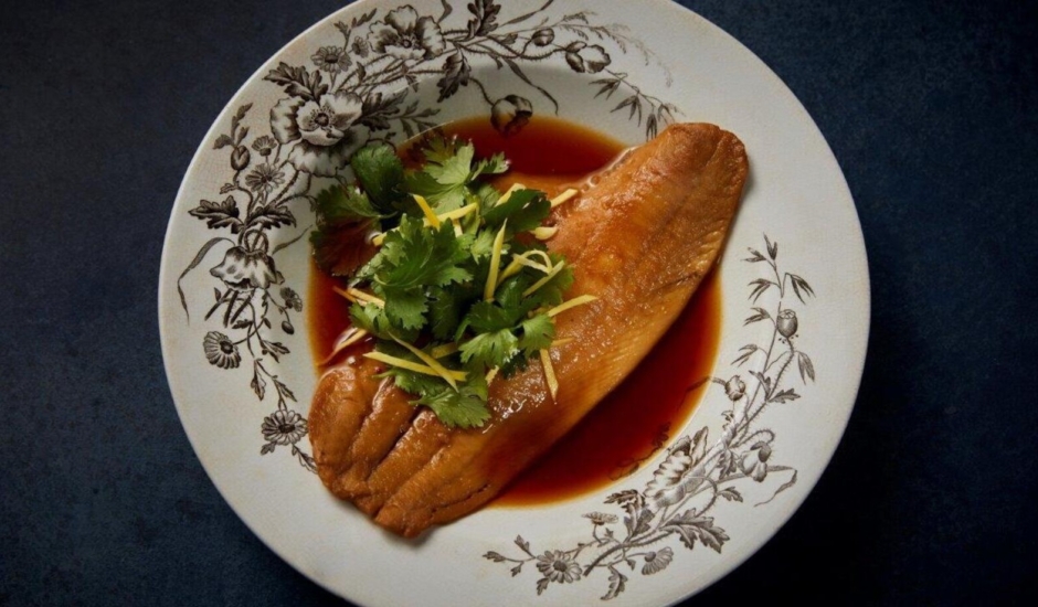 Spicy Tsuyu Braised Alaska Sole with Lime Leaf and Ginger