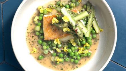 Alaska Rockfish with Crispy Rice & Green Bean & Fish Sauce Vinaigrette
