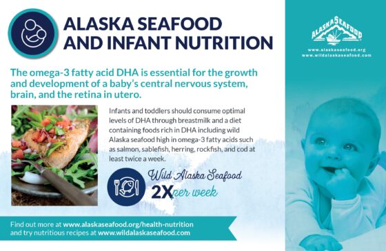 Alaska Seafood for Health During Pregnancy Nutrition Facts Postcard