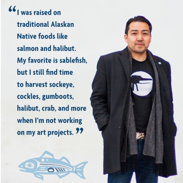 Alaska Native Artist Rico Worl Designs Alaska Seafood Formline Series 3