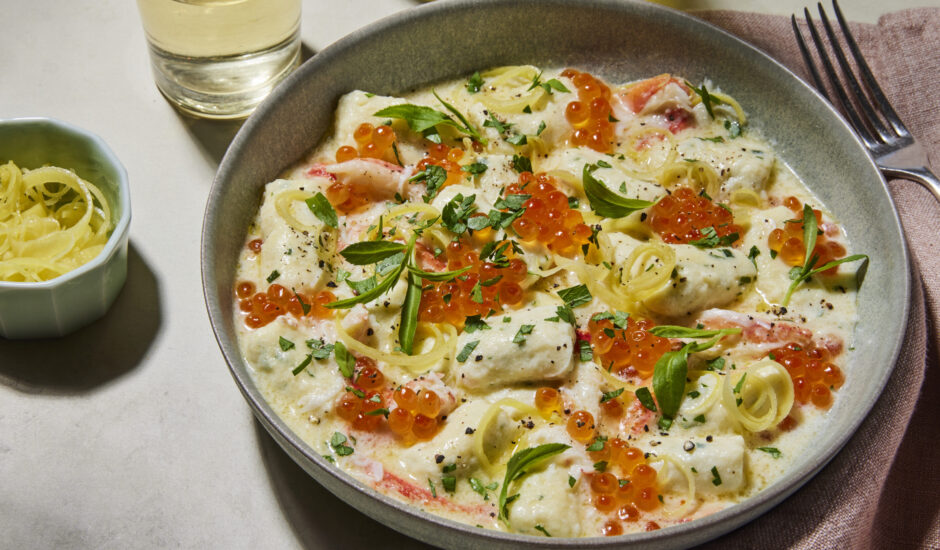 Herbed Ricotta Gnocchi with Alaska Snow Crab & Alaska Salmon Roe