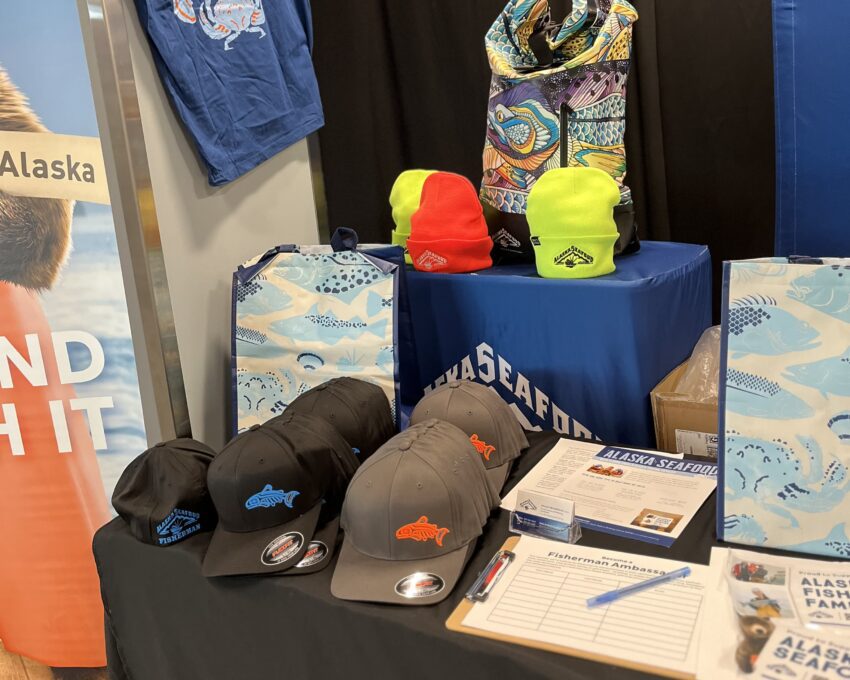 Swag items on an event table.