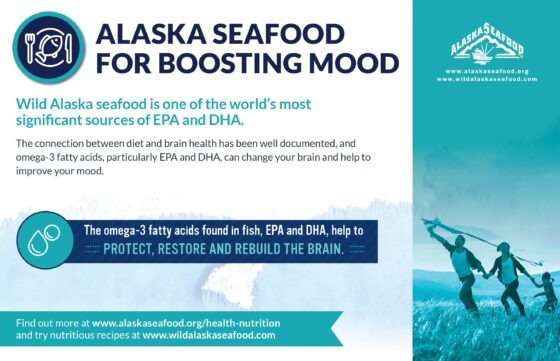 Alaska Seafood for Health During Pregnancy Nutrition Facts Postcard 2