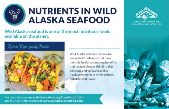 Alaska Seafood for Health During Pregnancy Nutrition Facts Postcard 3